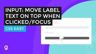 How To Move Placeholder or Label Text Above the Input on Focus | EASY