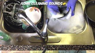 ASMR| KITCHEN CLEANING| WATER SOUNDS| SCRUBBING SOUNDS (NO TALKING)