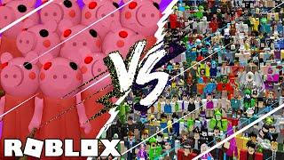10 PIGGYS VS 100 PLAYERS! WHO WILL WIN?! / Roblox: Piggy