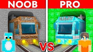 NOOB vs PRO: SUBWAY STATION House Build Challenge in Minecraft