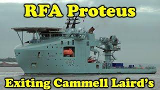 RFA Proteus (K60) Exiting Cammell Laird Shipyard