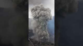 Powerful volcanic eruption Yasur cataclysms on the island of Tanna Vanuatu