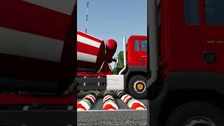 Mix Colour Truck vs Speed Bump #shorts #beamngdrive #gaming #viral #gameplay #trending