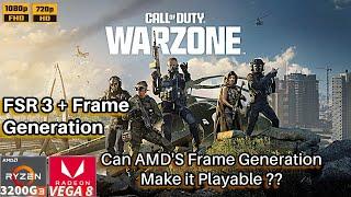 Warzone 3| Ryzen 3 3200G | Vega 8 iGPU | Can FSR 3 And Frame Generation Make it Playable ??