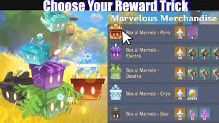 Genshin Impact - Choose Rewards Yourself Trick (Marvelous Merchandise Event)