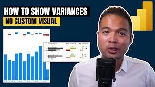 How to create a VARIANCE CHART using DEFAULT VISUALS in Power BI + Paid Options via Custom Visuals