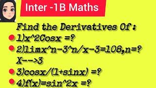 Can U Solve This??Limits and Derivative Problems INTER-1B MathsSolved Questions For Board Exams