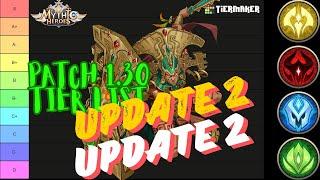 Mythic Heroes - Patch 1.30 Individual Tier List UPDATE 2