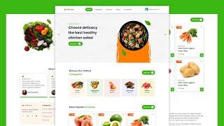 Responsive Fruits And Vegetables Website Design Using HTML CSS And JavaScript - Step By Step