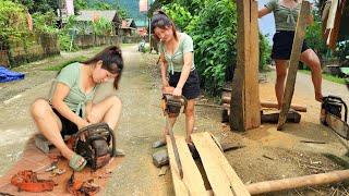 mechanic girl-m:Super fast firewood cutting machine repair