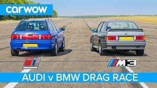 BMW E30 M3 vs Audi RS2 - DRAG & ROLLING RACE and REVIEW