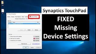 FIXED Synaptic Device Settings Missing