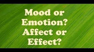 Mood vs. Emotion & Affect vs. Effect