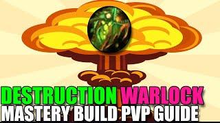 MASTERY DESTRUCTION WARLOCK PVP GUIDE HUMONGUS CHAOS BOLTS - TALENTS GEAR ROTATION STATS - BUALOCK