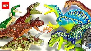 LEGO Jurassic World VS Playmobil Dinosaurs Toys! T-Rex, Spinosaurus, Carnotaurus, Baryonyx