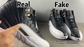 Real VS Fake 2022 Version Air Jordan 12 Playoffs