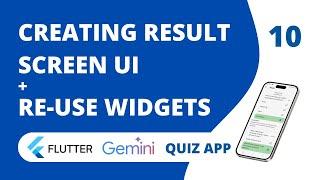 Flutter Result Screen UI + Converting Code to Reusable Custom Widget for Questions List!