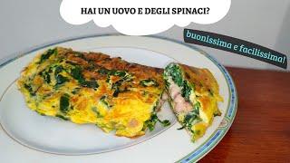 Quick and easy lunch. Stuffed spinach omelette, yummy!