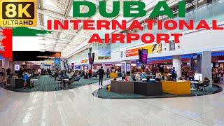 【8K】Dubai: Dubai International Airport - DXB - From Dubai Metro to Emirates