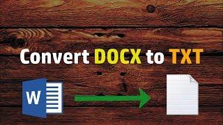 Convert DOCX to TXT