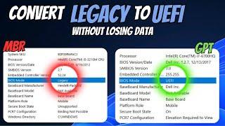 How to Convert Legacy to UEFI (Without Losing Data) | Change MBR to GPT