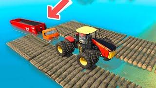 ПОСТРОИЛИ 2 МОСТА ЧТОБЫ СПАСТИ КАМАЗ - Farming Simulator 22 по сети