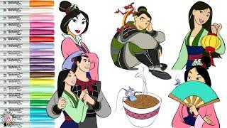 Disney Princess Mulan Coloring Book Pages Mulan Shang Mushu and Crikee Disney Coloring Book