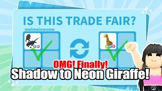 OMG! HARD WORK PAID OFF! TRADING SHADOW TO NEON GIRAFFE! INVENTORY TRANSFORMATION ADOPT ME 2024
