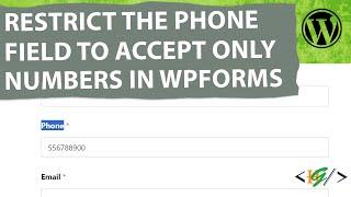 How to Restrict the Form Phone Field to Accept Numbers using Code in WPForms WordPress | Telephone