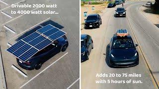 DIY: A drivable solar rooftop for my Tesla Model Y (20 to 75 miles per day)