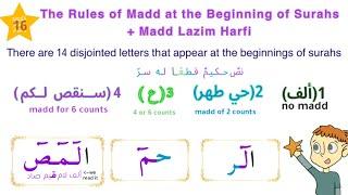 [16] The Rules of Madd at the Beginning of Surahs - Tajweed in English