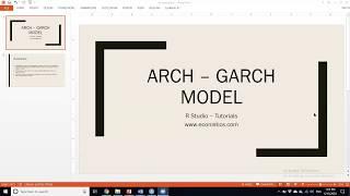 R Studio - Basics of ARIMA & ARCH / GARCH models for High Frequency (daily, monthly data) Variables