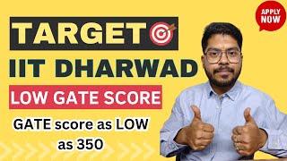 Low GATE score IIT Dharwad Admission 2024 | Low GATE score IIT admission