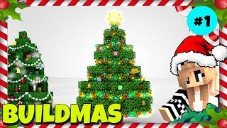 BUILDMAS #1 | НОВОГОДНИЕ ПОСТРОЙКИ В МАЙНКРАФТ | САМАЯ КРАСИВАЯ ЁЛКА  | СТРОИМ НОВОГОДНИЕ ДЕКОРАЦИИ