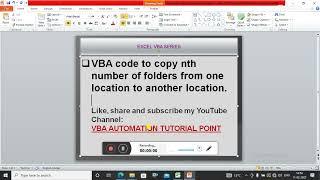 VBA code to copy nth number of folders from one path |location to other path| location| FSO object