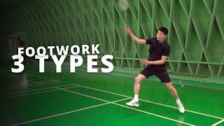 3 TYPES of around the head footwork | Basic Feather | Badminton tutorial