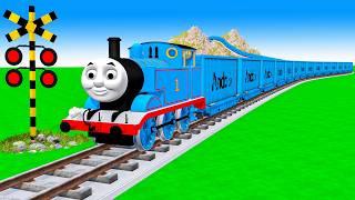 【踏切アニメ】あぶない電車 3 TRAIN Thomas vs Fumikiri 3D Railroad Crossing Animation #train