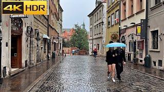 Rainy Autumn in Warsaw - Poland 2023 | Poland Walking Tour [4K HDR]