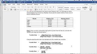 High-Low Method to Separate Mixed Cost into Fixed Cost & Variable Cost