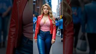 How to look with jeans and red jacket #fashion #beauty #style