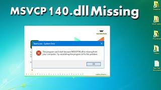 How to Fix MSVCP140.dll Missing in Windows 10, 8, 7 |  dll missing file error fix | in telugu |