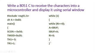 Serial communication receiving using 8051 C