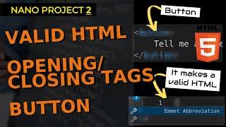 Project 2 - Valid HTML; button; div; opening/closing tags [Create a valid HTML w/ messages + button]