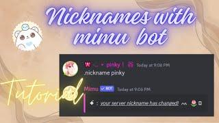 Nicknames with mimu bot | Discord tutorial | pinky