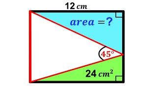 Justify your answer | Find Blue shaded Triangle area | (Rectangle) | #math #maths | #geometry