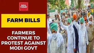 Farmers Continue To Stage Massive Protest Against PM Modi-Led Government Over Farm Bills