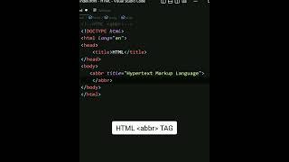 Html abbr tag | HTML #html #coding