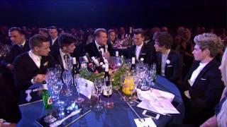 One Direction Chat To James Corden At Their Table | BRITs 2013