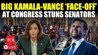 US Swearing-In LIVE | JD Vance Bursts Into Laughter As Kamala Harris’ Fumbles | WATCH