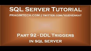 DDL Triggers in sql server
